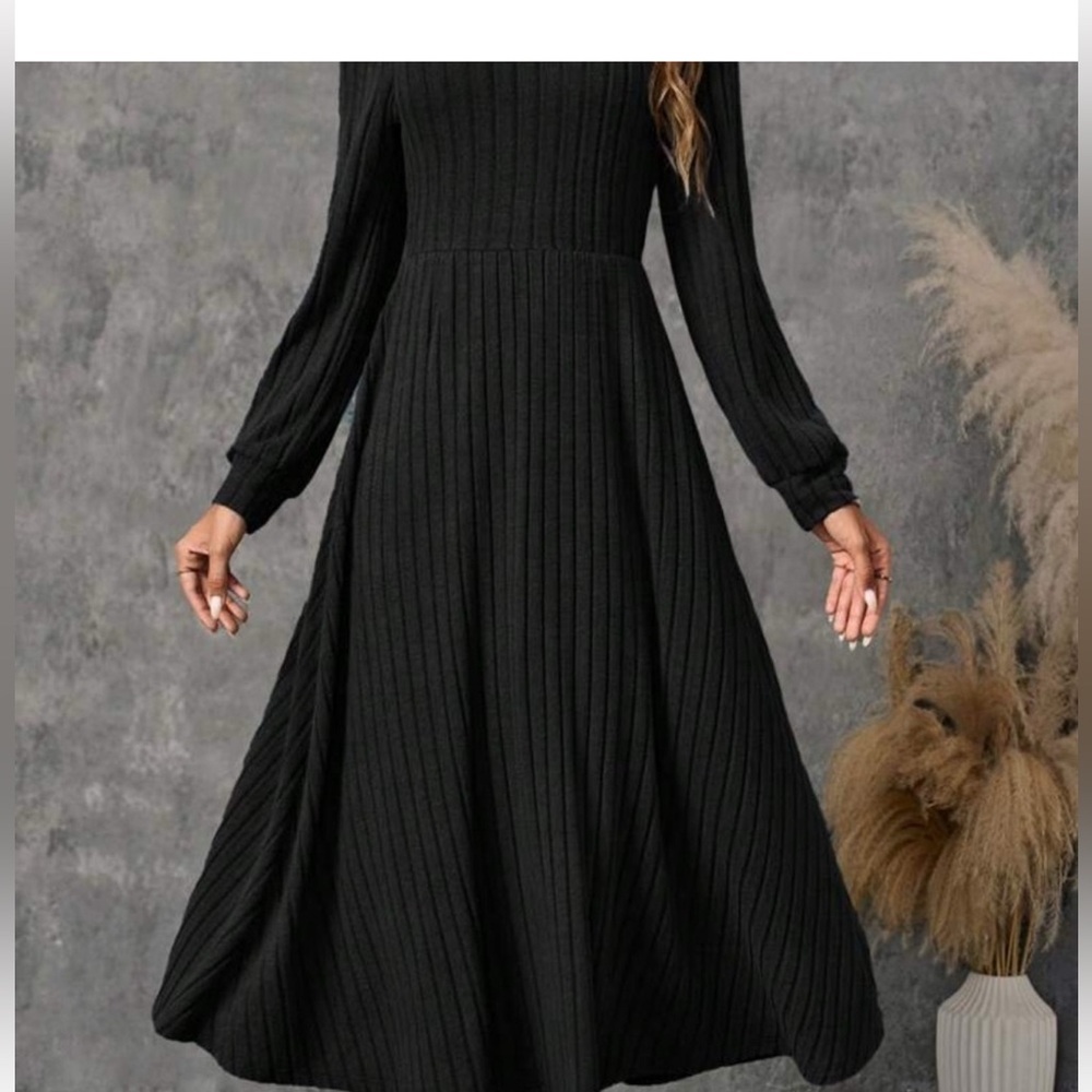 Black Ribbed Dress